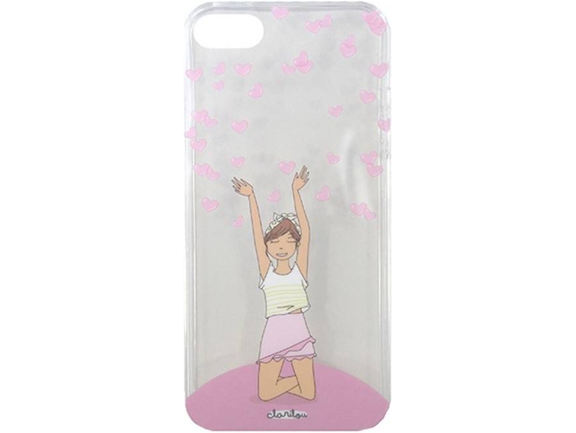 Carcasa iPhone SE, 5, 5s CLARILOU Hearts Rosa
