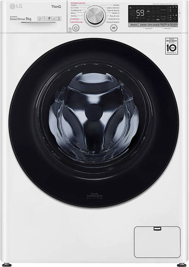 Lavadora LG F4WV5509SMW (9 kg - 1400 rpm - Blanco)