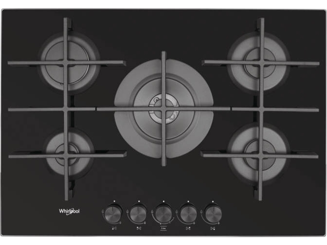 Placa de Gas WHIRLPOOL GOWL 728 NB (Gas Natural - 73 cm - Negro)