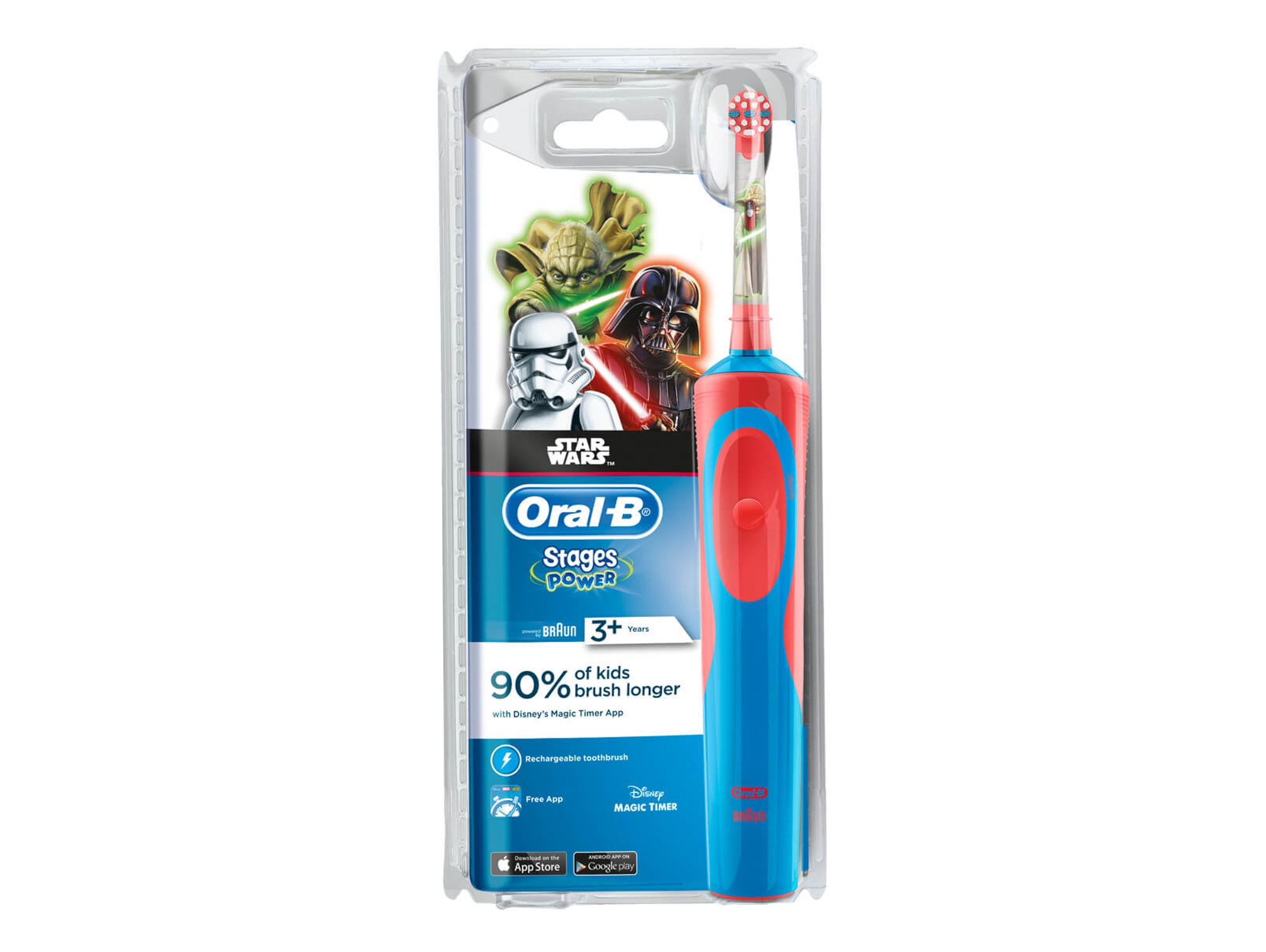 Cepillo de Dientes ORAL B Stages Star Wars Rojo y Azul (7.600 rpm)