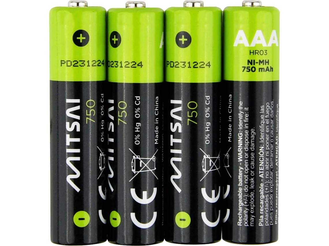 Pilas Recargables MITSAI AAA RTU 750 MAH (4 Unidades)