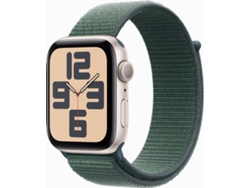 APPLE Watch SE 2024 GPS 44mm Aluminio Blanco Estrella con Correa Deportiva Verde Lago