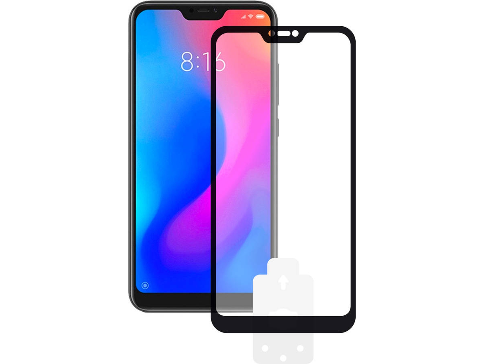 Protector de Cristal Templado Xiaomi A2 Lite KSIX Maquina Negro