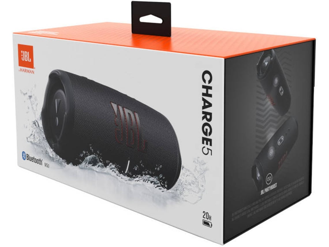 Altavoz Bluetooth JBL Charge 5 (40 W - Negro) | Worten Canarias