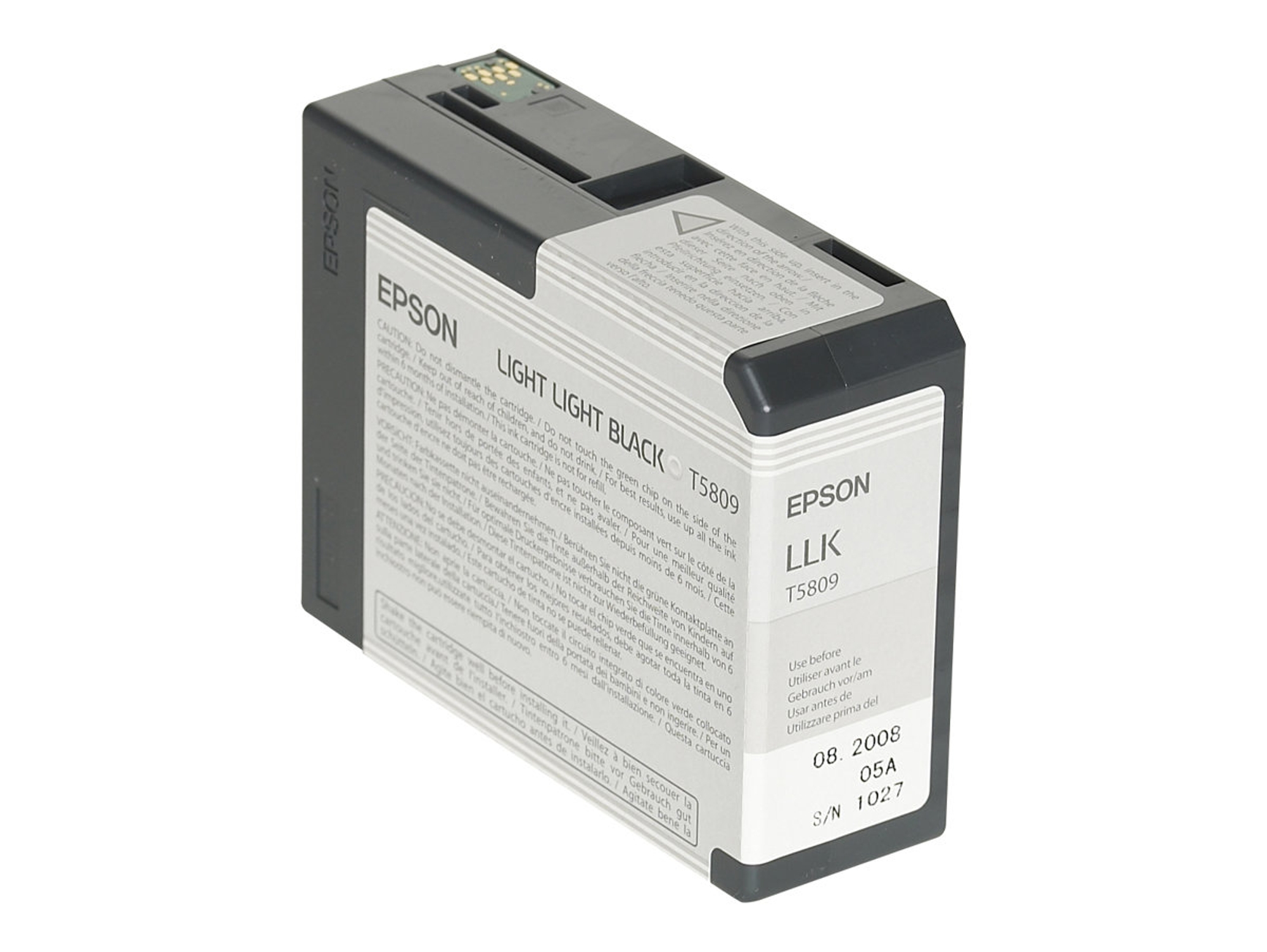 Cartucho de tinta original EPSON, T5809 80 ml, Gris claro, C13T580900