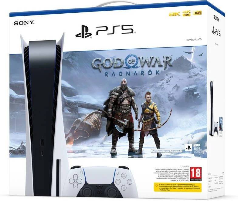 Consola PS5 (825GB) + Juego PS5 God Of War Ragnarok (Formato Digital)