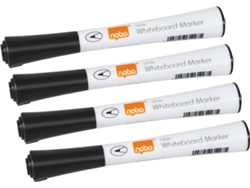 Pack 4 Marcadores NOBO Glide de punta fina (negro)