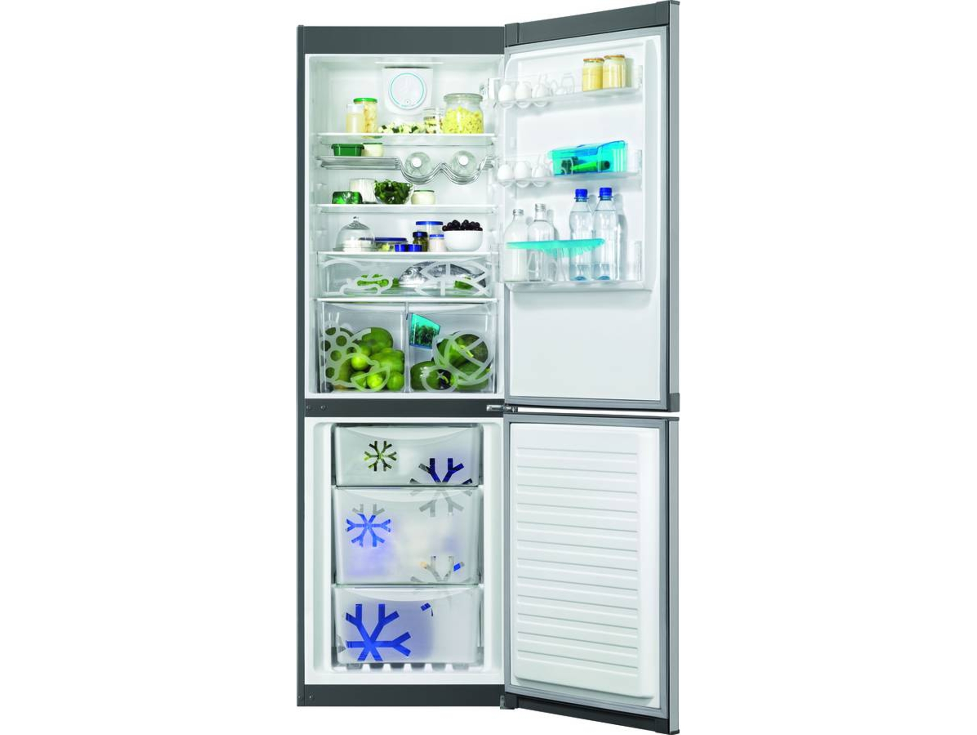 Frigorífico Combi Reacondicionado ZANUSSI ZRB34315XA (Grado A - No Frost - 184.5 cm - 318 L - Gris)