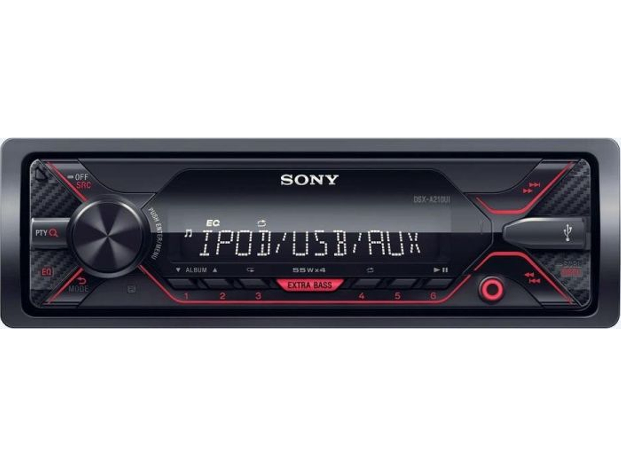 Autorradio SONY DSXA210UI Rojo y Negro