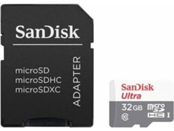 Tarjeta de Memoria MicroSDHC SANDISK Ultra 32GB UHS-I + SD Adapter