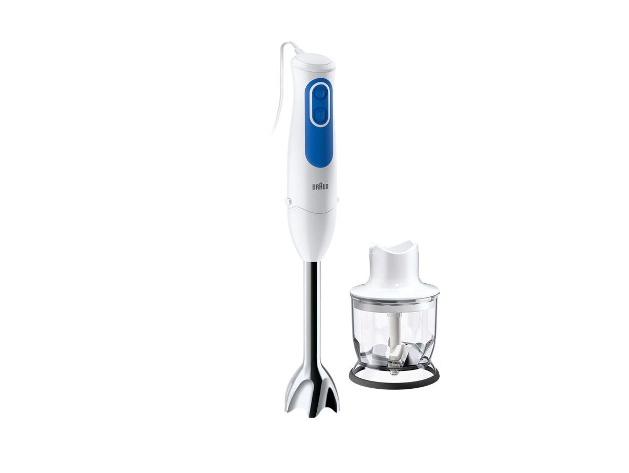 Batidora de mano + Accesorios BRAUN MQ3020WH Pesto (700W - Blanco y azul)