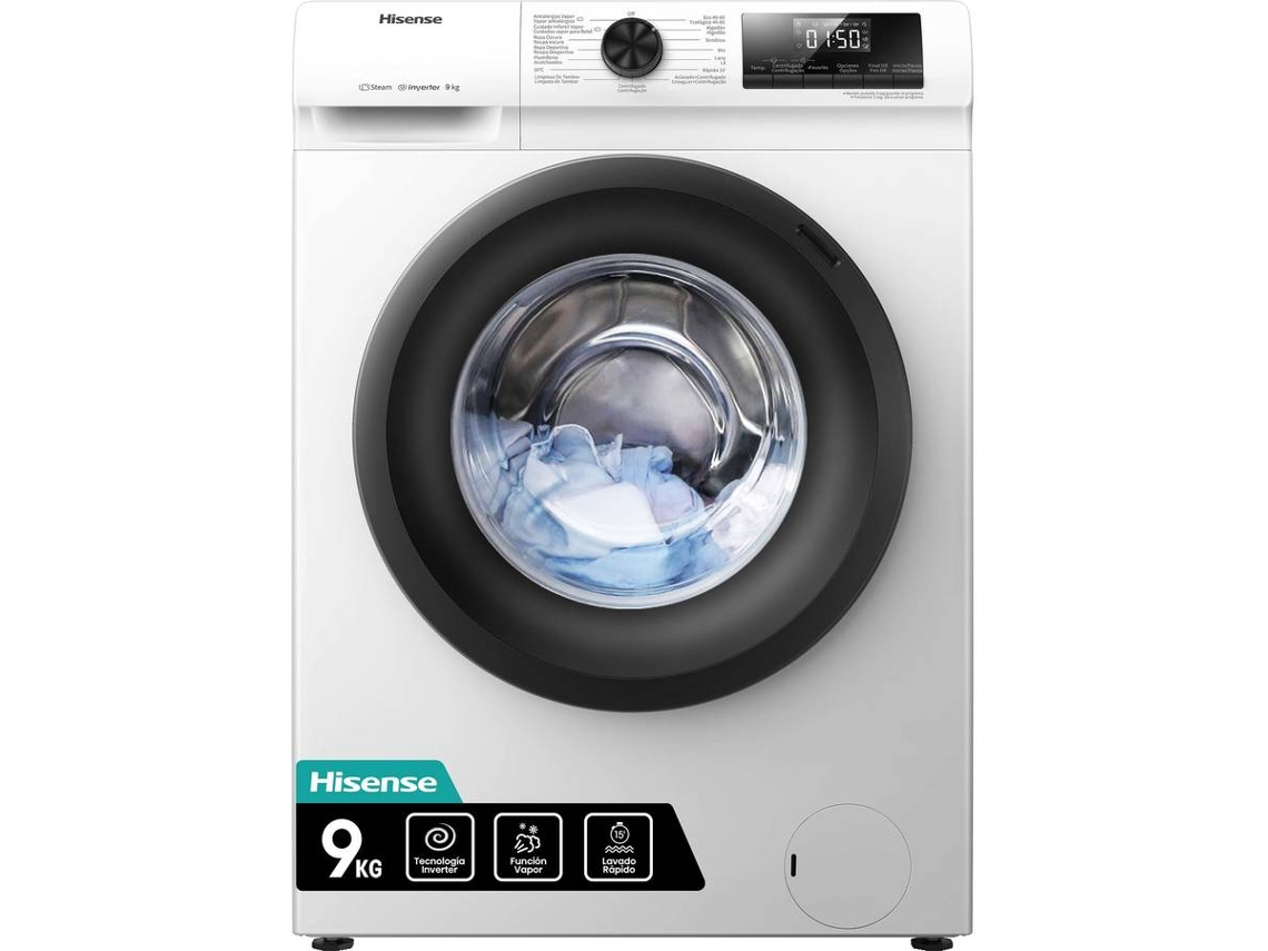 Lavadora HISENSE WFQP901418VM (9 kg - 1400 rpm - Blanco)