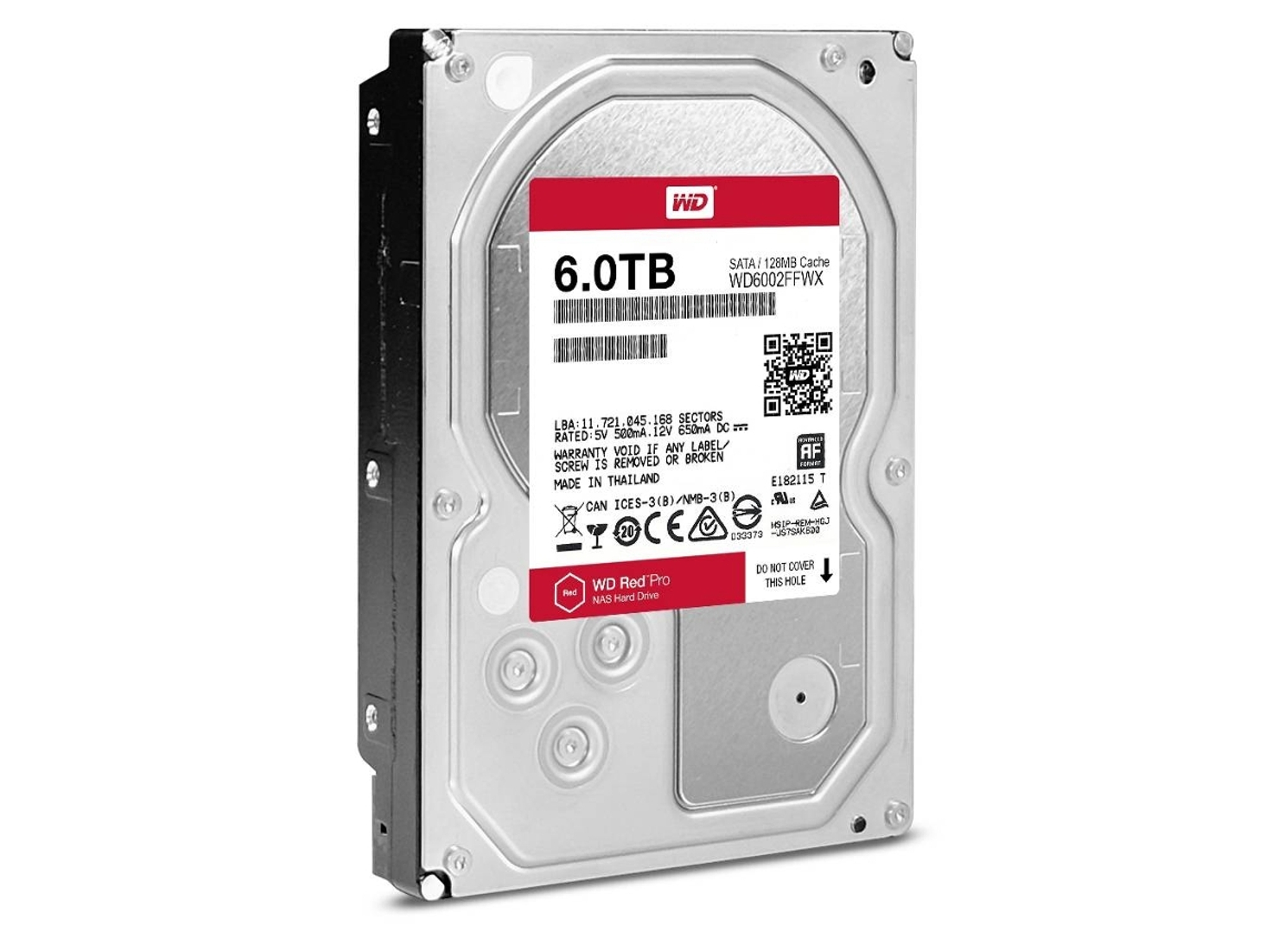 Disco HDD Interno WESTERN DIGITAL Red Pro NAS (6 TB - SATA - 7200 RPM)