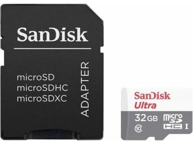 Tarjeta de Memoria MicroSDHC SANDISK Ultra 32GB UHS-I + SD Adapter