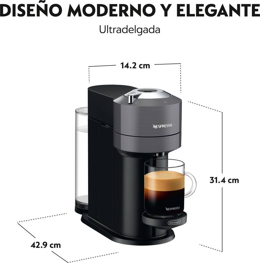 Cafetera de Cápsulas DELONGHI Nespresso Vertuo Next ENV120.GY Gris