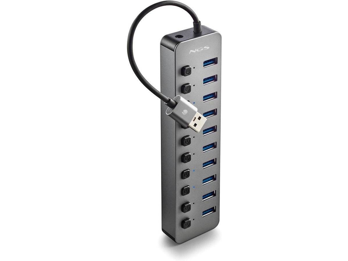 Hub NGS 10 Puertas IHub 10 (Gris)