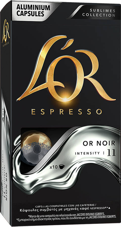 Cápsulas de café L'OR Sublimes Collection café Or Noir (Pack de 10)