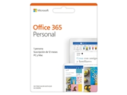 Software MICROSOFT Office 365 Personal (1 Dispositivo - 1 Año - PC y Mac)