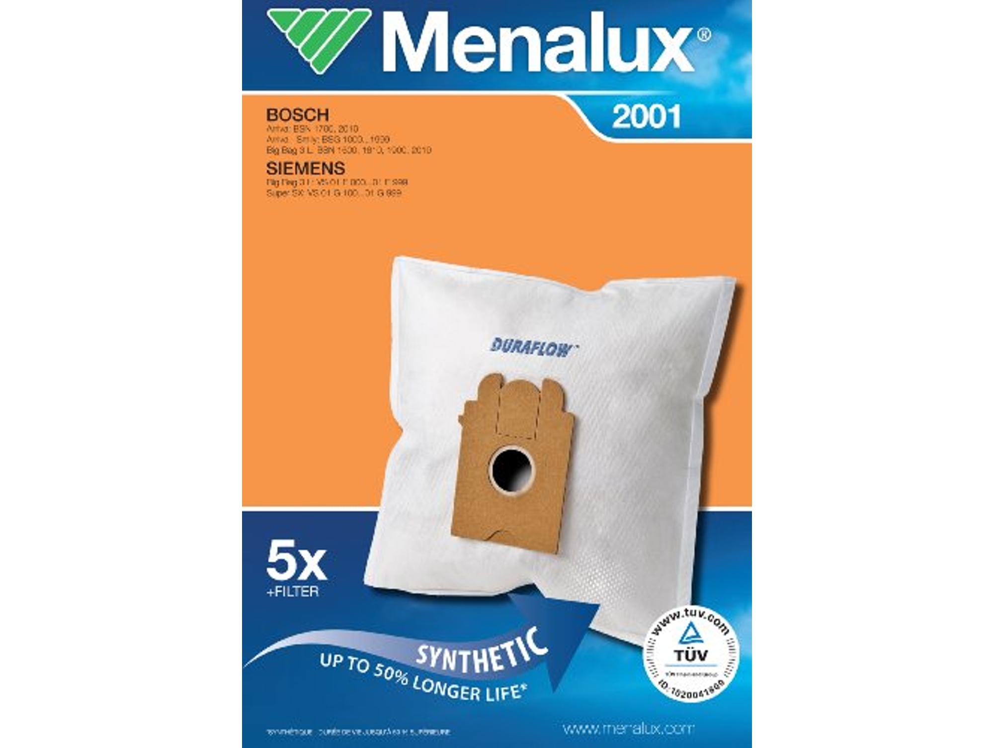 Bolsas para Aspirador MENALUX 2001 (5 unidades)