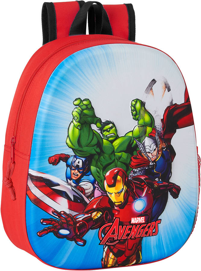 Mochila AVENGERS 3D (27 x 32 x 4 - Rojo)