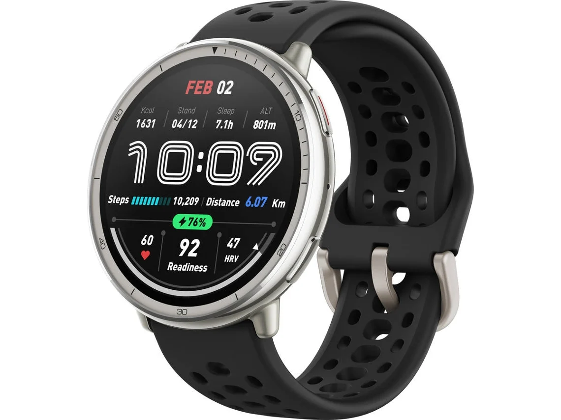 Smartwatch AMAZFIT Active 2 Redondo (Silicona - Negro)