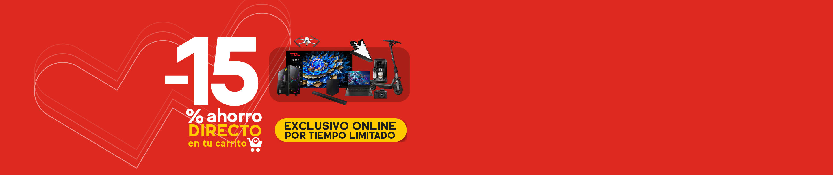-15% de ahorro directo en carrito en miles de productos