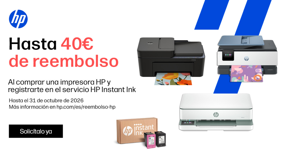 Hasta 40€ de reembolso en tu impresora HP
