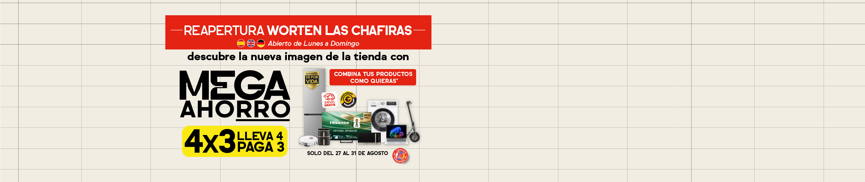 REAPERTURA Worten Chafiras - 4x3 en miles de productos