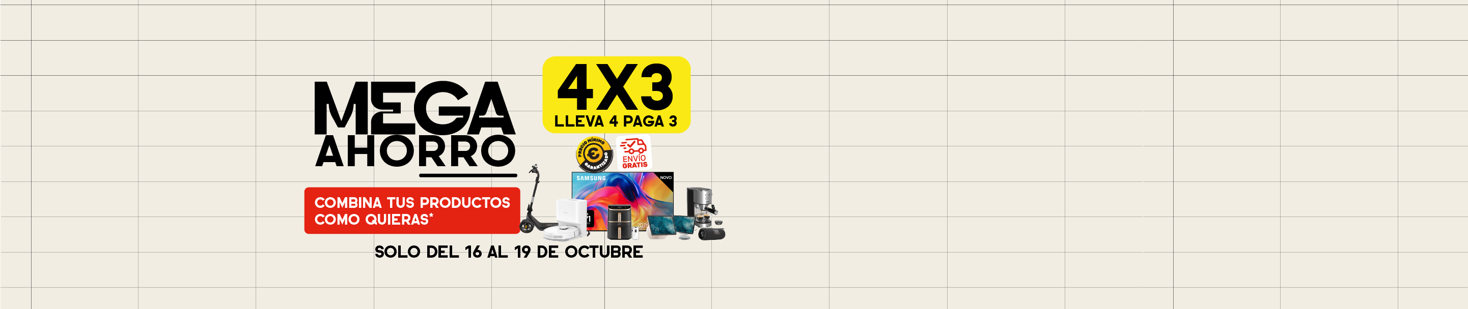 Mega Ahorro - Lleva 4 productos que quieras y paga solo 3