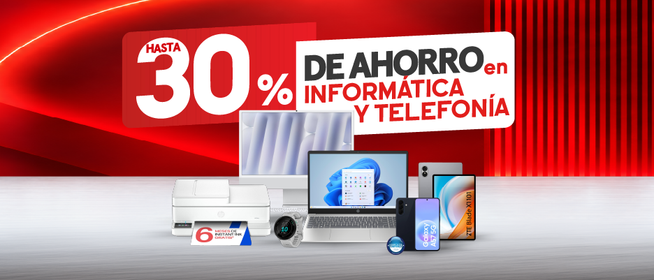 Hasta el 30% de ahorro en portátiles, smartphone, tablets, smartwatches y mucho más